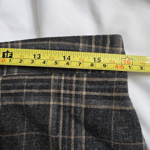 Banana Republic Womens Preppy Academia 30% Wool Plaid Button Front Wrap Skirt 8 - Picture 11 of 12